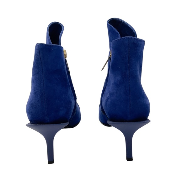 MARINO FABIANI ROYAL BLUE CRYSTAL EMBELLISHED SUEDE BOOTIES - Picture 7 of 9